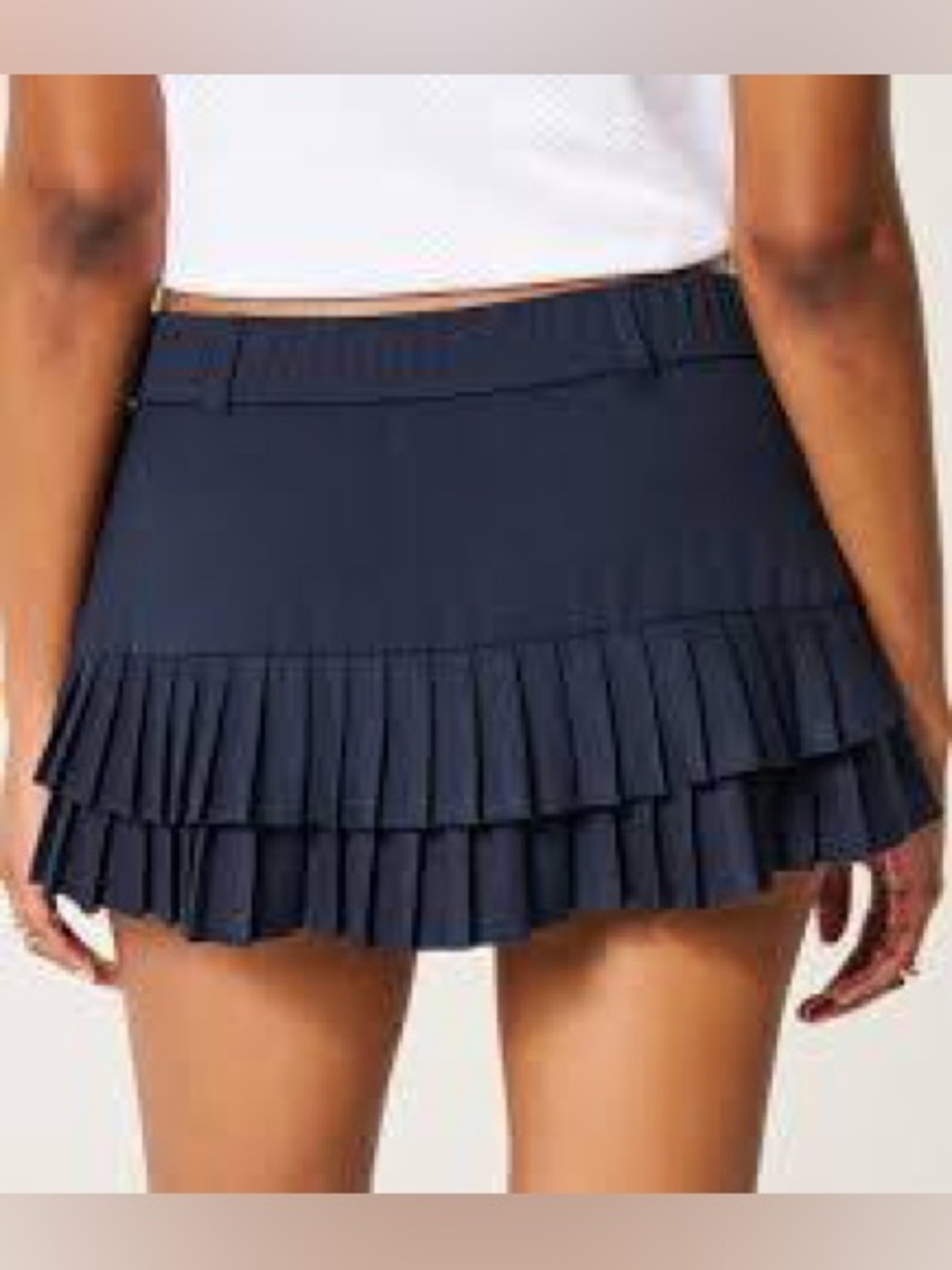 NWT Hollister Micro-Pleat Mini Skort in Navy Blue, Sz L